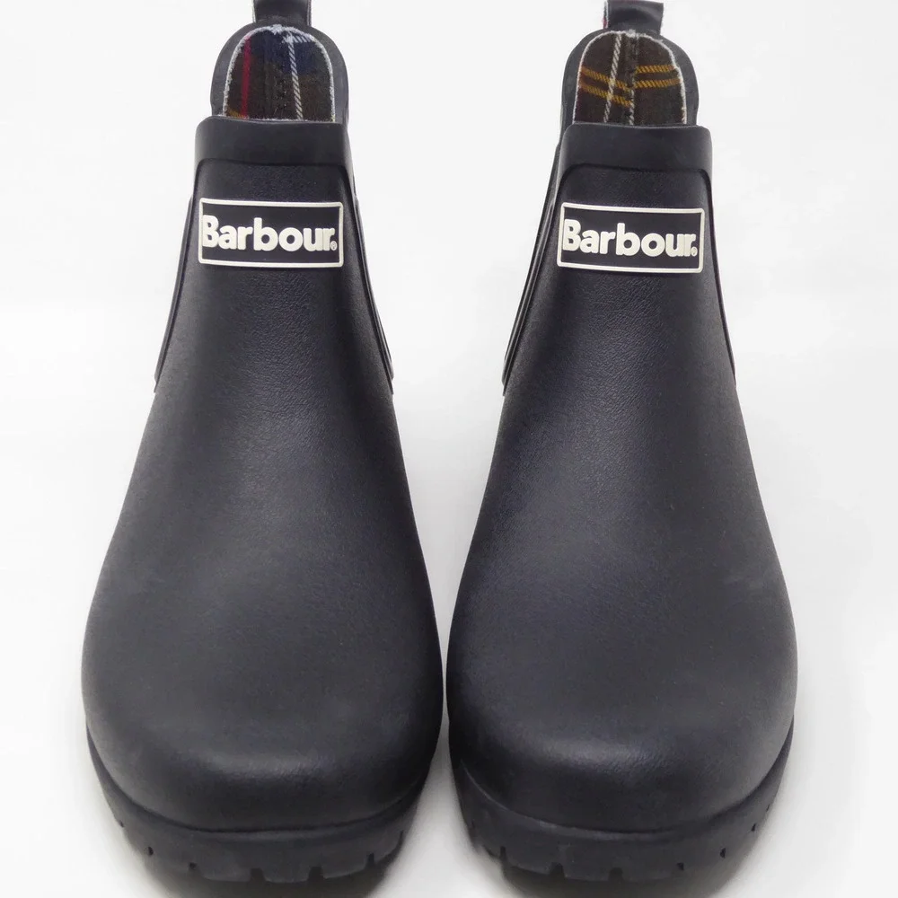 Barbour Womens Wilton Rain Boots Black Chelsea Rubber 7